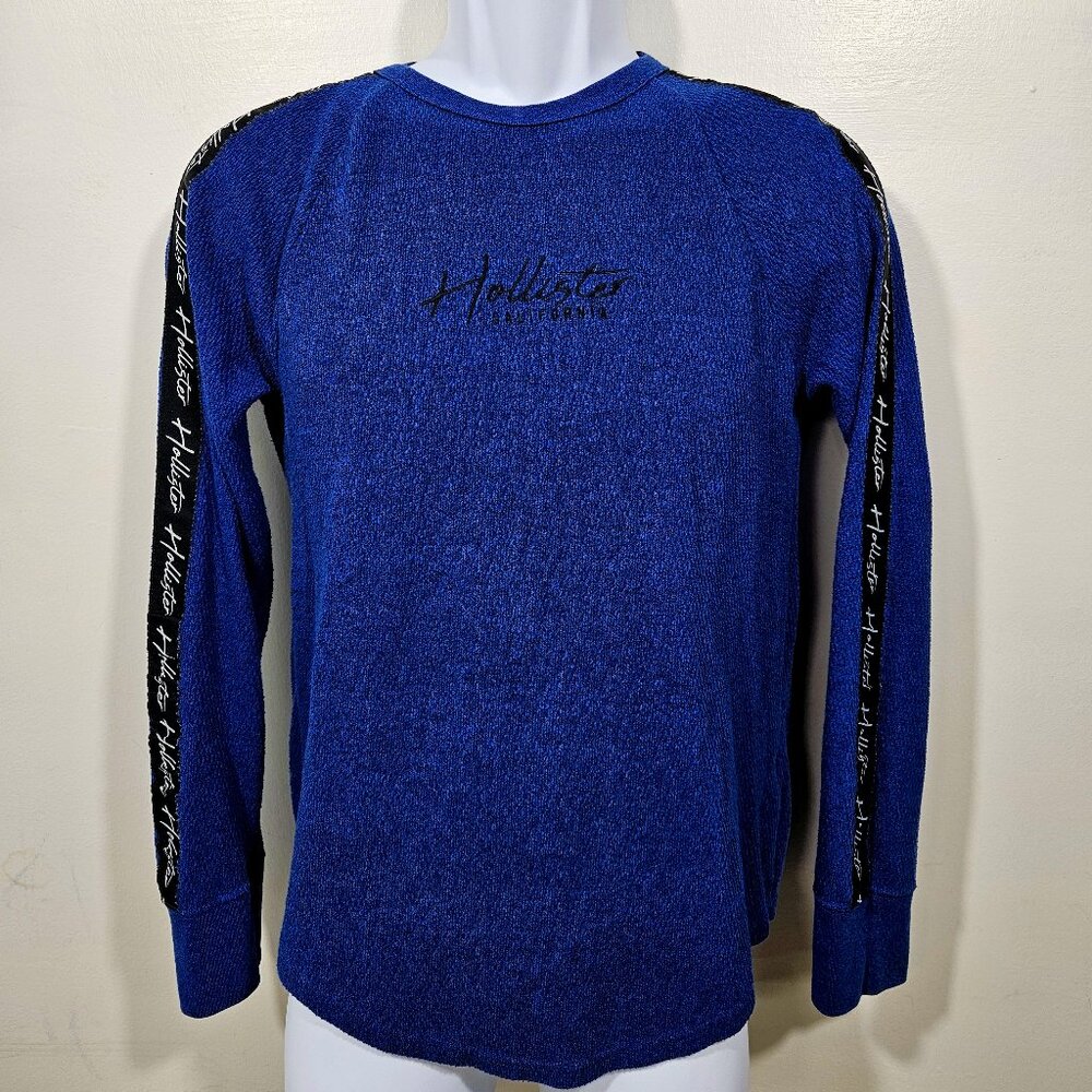 Hollister California Blue Crewneck Long Sleeve Sweater for Men - Size Small (75)